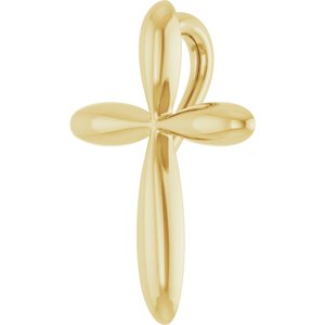 14K Yellow Gold 14.65x11.2 mm Cross Pendant