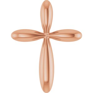 14K Rose Gold 14.65x11.2 mm Cross Pendant