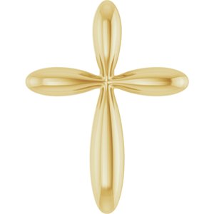 14K Yellow Gold 14.65x11.2 mm Cross Pendant