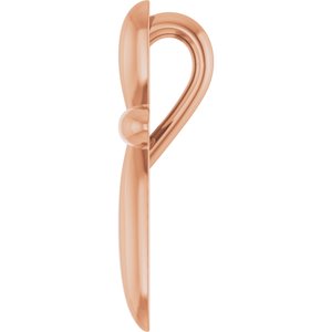 14K Rose Gold 14.65x11.2 mm Cross Pendant