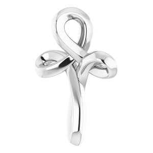 14K White Gold Youth Cross Pendant