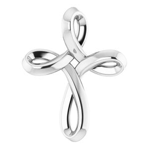 14K White Gold Youth Cross Pendant