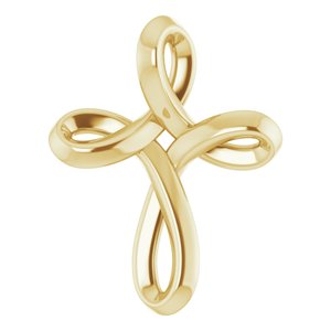14K Yellow Gold Youth Cross Pendant