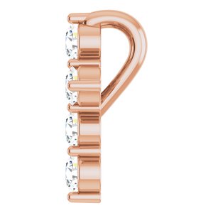 14K Rose Gold 1/6 CTW Lab-Grown Diamond Cross Pendant