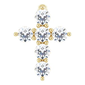 14K Yellow Gold 1/6 CTW Lab-Grown Diamond Cross Pendant