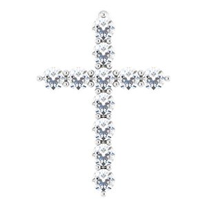 14K White Gold 1/4 CTW Lab-Grown Diamond Cross Pendant