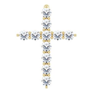 14K Yellow Gold 1/4 CTW Natural Diamond Cross Pendant
