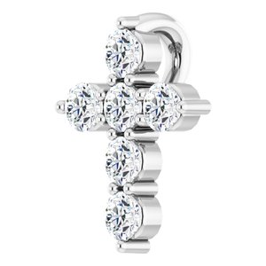 Platinum 1/6 CTW Natural Diamond Cross Pendant