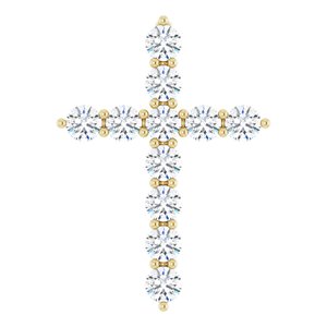 14K Yellow Gold 3/8 CTW Lab-Grown Diamond Cross Pendant