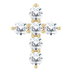 14K Yellow Gold 1/4 CTW Natural Diamond Cross Pendant