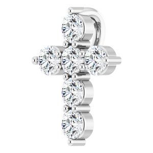 Platinum 1/4 CTW Natural Diamond Cross Pendant