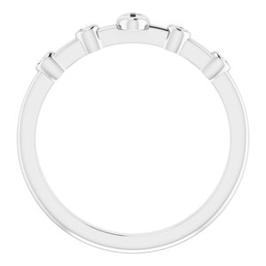 Sterling Silver .05 CTW Natural Diamond Stackable Cross Ring
