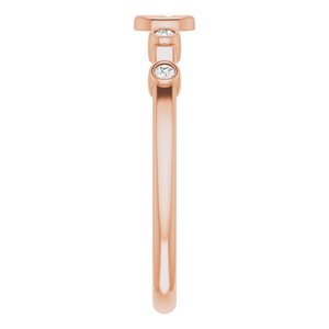14K Rose Gold .05 CTW Natural Diamond Stackable Cross Ring