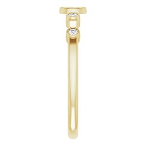 14K Yellow Gold .05 CTW Natural Diamond Stackable Cross Ring