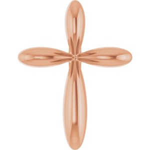 14K Rose Gold 10x7.72 mm Cross Pendant