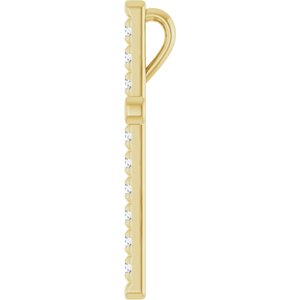 14K Yellow Gold 1/2 CTW Natural Diamond French-Set Cross Pendant