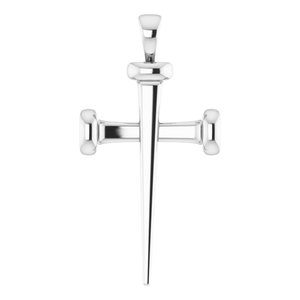 Platinum Nail Cross 18" Necklace