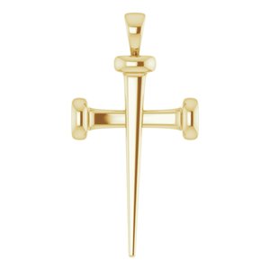 14K Yellow Gold Nail Cross 24" Necklace