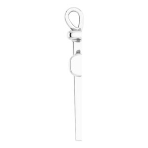 14K White Gold 	28x14.71 mm Nail Cross Pendant
