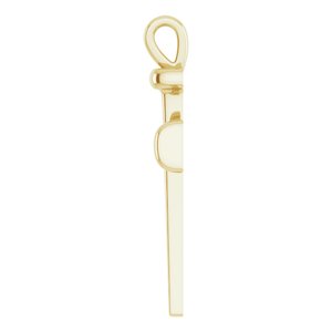 14K Yellow Gold Nail Cross 24" Necklace