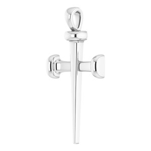 Platinum 	28x14.71 mm Nail Cross Pendant