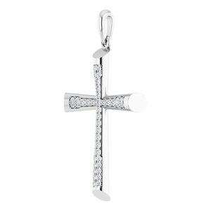 14K White Gold 1/4 CTW Natural Diamond Micro PavÃ©-Style Cross Pendant