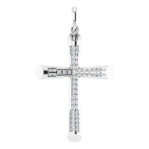 14K White Gold 1/4 CTW Natural Diamond Micro PavÃ©-Style Cross Pendant