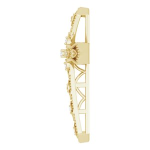 14K Yellow Gold .025 CTW Natural Diamond Cross Pendant