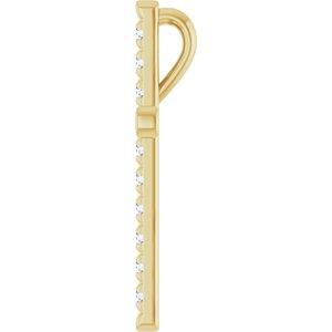 14K Yellow Gold 1/4 CTW Natural Diamond French-Set Cross Pendant
