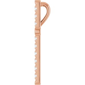 14K Rose Gold 1/4 CTW Natural Diamond French-Set Cross Pendant