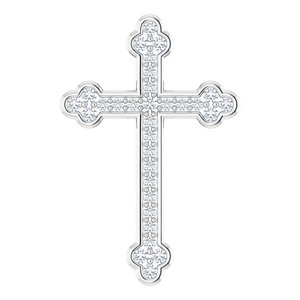 14K White Gold 1/2 CTW Natural Diamond Cross Pendant
