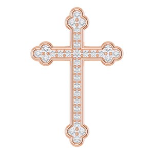 14K Rose Gold 1/3 CTW Natural Diamond Cross Pendant