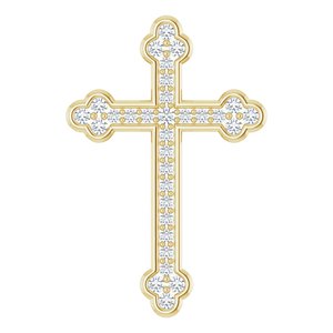 14K Yellow Gold 1/4 CTW Natural Diamond Cross Pendant