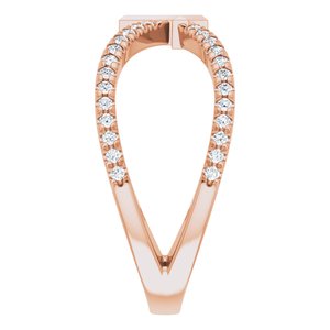 14K Rose Gold 1/5 CTW Natural Diamond French-Set Cross Ring