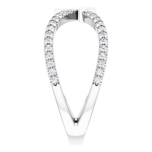 Platinum 1/5 CTW Natural Diamond French-Set Cross Ring
