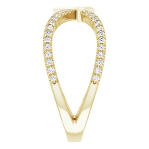 14K Yellow Gold 1/5 CTW Natural Diamond French-Set Cross Ring