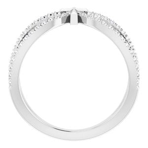 Sterling Silver 1/5 CTW Natural Diamond French-Set Cross Ring