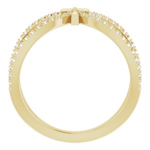 14K Yellow Gold 1/5 CTW Natural Diamond French-Set Cross Ring