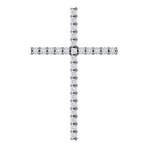 14K White Gold 1/4 CTW Natural Diamond Cross Pendant