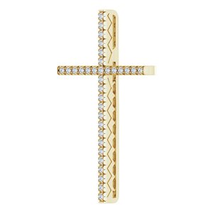 14K Yellow Gold 1 CTW Natural Diamond Cross Pendant