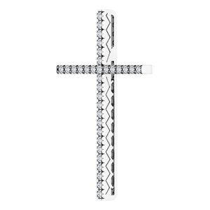 14K White Gold 1 CTW Natural Diamond Cross Pendant