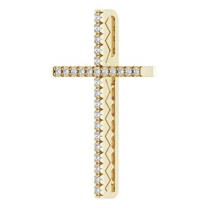 14K Yellow Gold 1/4 CTW Natural Diamond Cross Pendant