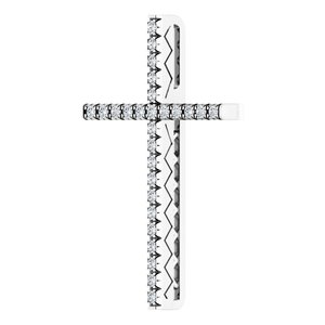 14K White Gold 1/3 CTW Natural Diamond Cross Pendant