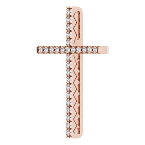 14K Rose Gold 1/4 CTW Natural Diamond Cross Pendant