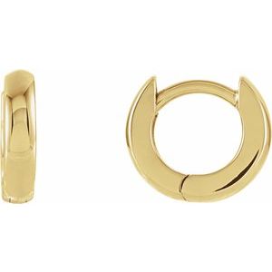 14K Yellow Gold 9.5 mm Hinged Hoop Earrings