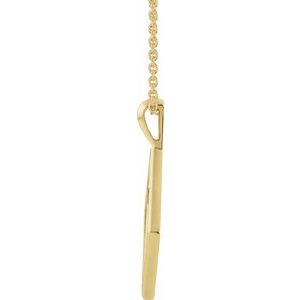 14K Yellow Gold Ornate Pierced Cross 16-18" Necklace