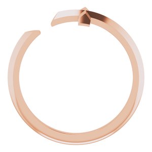 14K Rose Gold Negative Space Cross Ring
