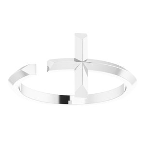 Platinum Negative Space Cross Ring