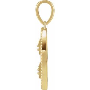 14K Yellow Gold .025 CTW Natural Diamond Jerusalem Cross Pendant