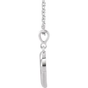 14K White Gold Petite Open Cross 16-18" Necklace